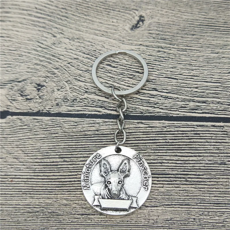 Новые винтажные миниатюрные брелоки Pinscher античное покрытие античная бронза