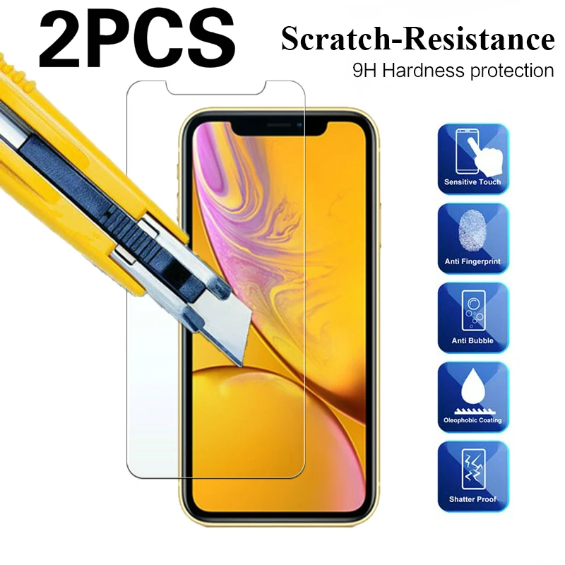 2 шт./лот закаленное стекло для iphone 6 S 7 8 Plus XS Max XR X 11 Pro 5 5S SE 5C 4 4S Защитная пленка