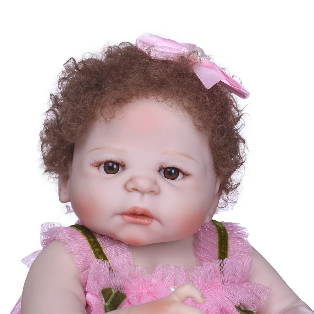 55 см Силиконовая Кукла Reborn игрушки с розовыми аксессуары для соски куклы