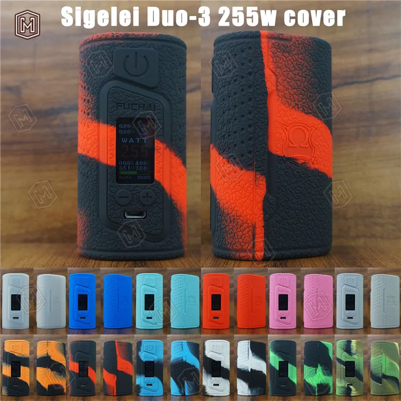 1 шт. Бесплатная доставка sigelei fuchai Duo 3 255 Вт силиконовый чехол три батареи USB TC mod VAPE