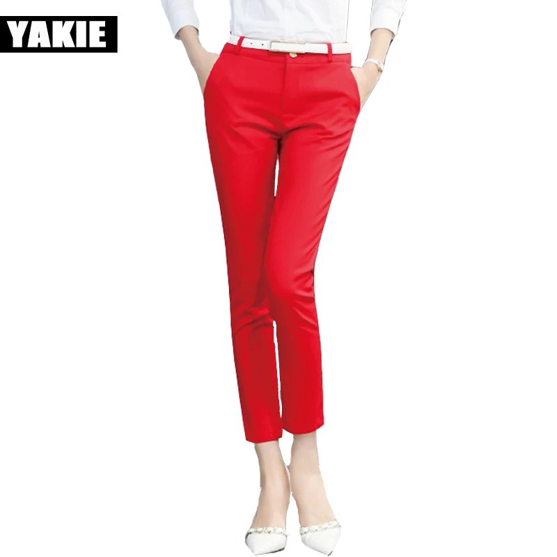 

2022 Summer New Women Office Work Pencil Pants high waist White Black Red Ladies Business work Wear Trousers Female Fomal Pants