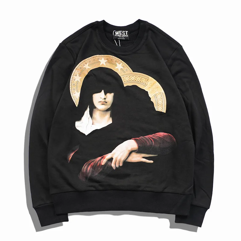 Новинка 19ss роскошные высокие мужские толстовки с капюшоном Дева Мария звезда