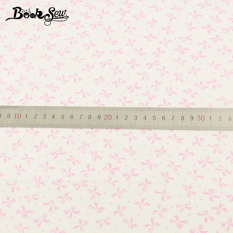 Booksew 100% хлопчатобумажная простая ткань с розовым бантом дизайнерская для