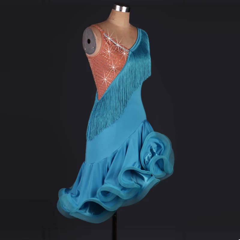 Женское платье для латиноамериканских танцев откровенное с бахромой девочек