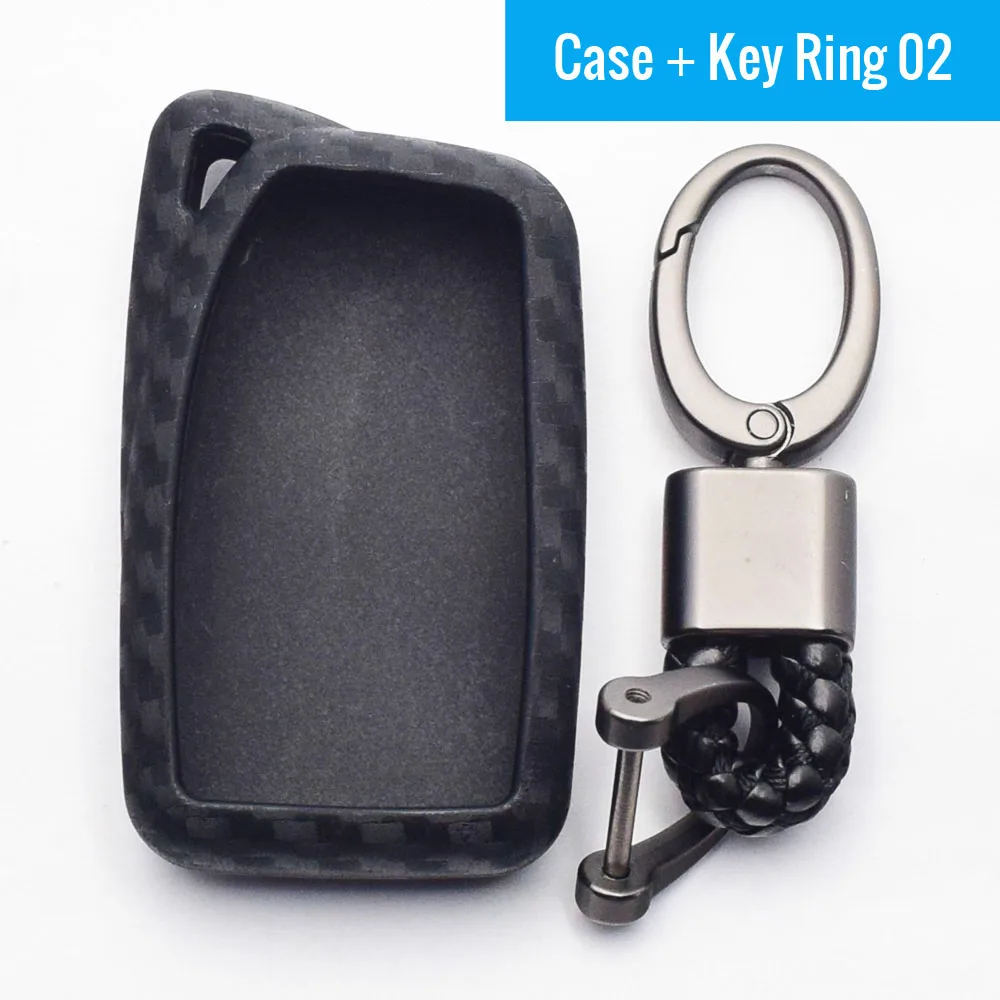 Case and Key Ring 02 Углеродистая резина ключа автомобиля чехол для Lexus GS-350 GS-450h ES-300h ES-350 v-образной КРЕПЕЖНОЙ ПЛАСТИНОЙ LS 450H 300H RC 250 350 чехол дистанционного брелока брелок аксессуары - Название цвета: Case and Key Ring 02