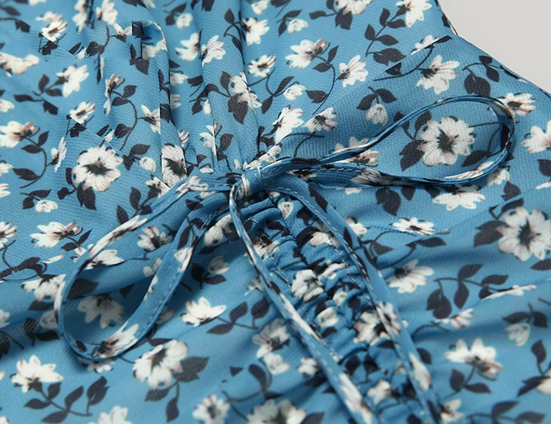 2019 летние модные женские платья с цветочным принтом коротким рукавом завязками