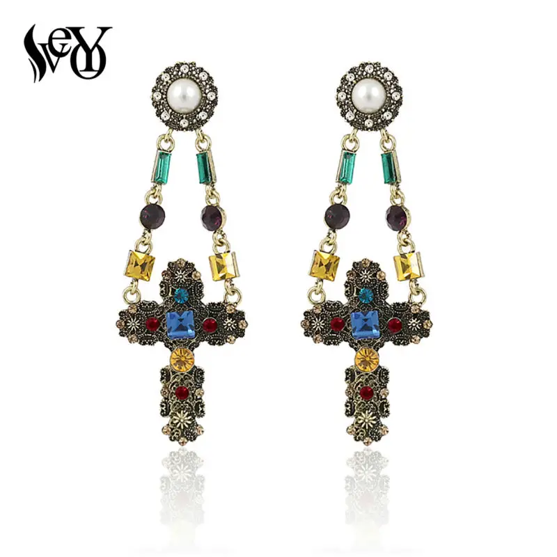 

VEYO Cross Big Earring Drop Earrings For Woman pendientes Vintage Earrings