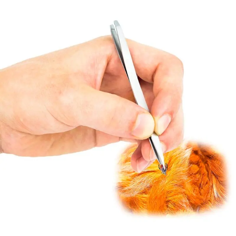 

Pet Flea Remover Stainless Steel Dog Cat Tick Clip Tweezers Locust Removal Double Head Puppy Supplies Body Care