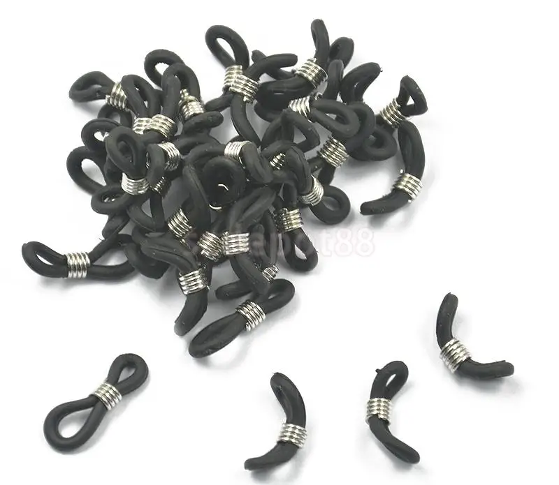

25 Pcs Eyeglasses Chain Holder Ends Black