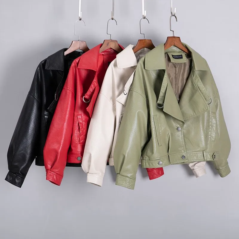 New Fashion Women Autumn Winter Faux Leather Jackets Basic Female Coat Biker Jacket Pu | Женская одежда