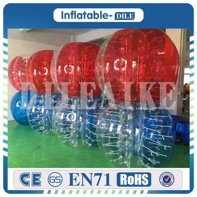 

Free Shipping 8PCS(4 Blue+4 Red ) Body Zorb Ball Bumper Inflatable Human Ball Soccer Bubble 0.8mm PVC 1.5m (4.92ft) New