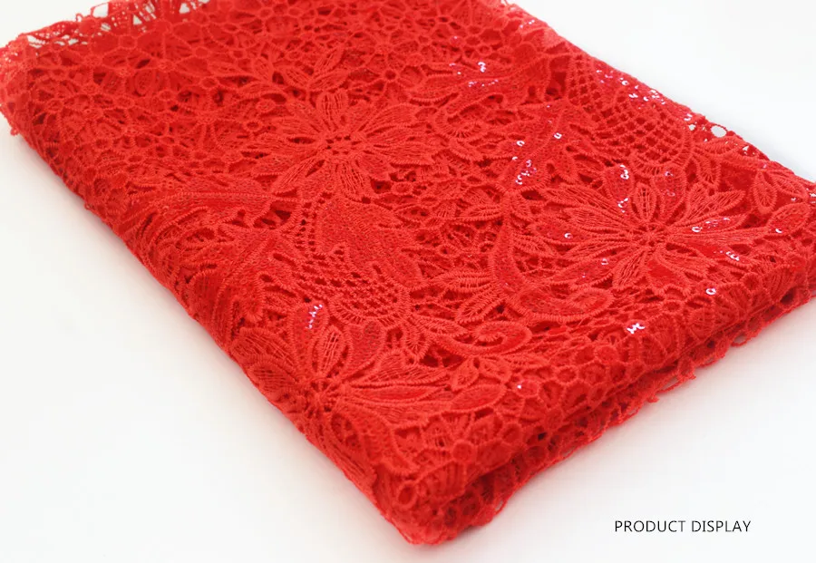 Блестящая кружевная ткань вышитая Цветочная одежда африканский гипюр отделка