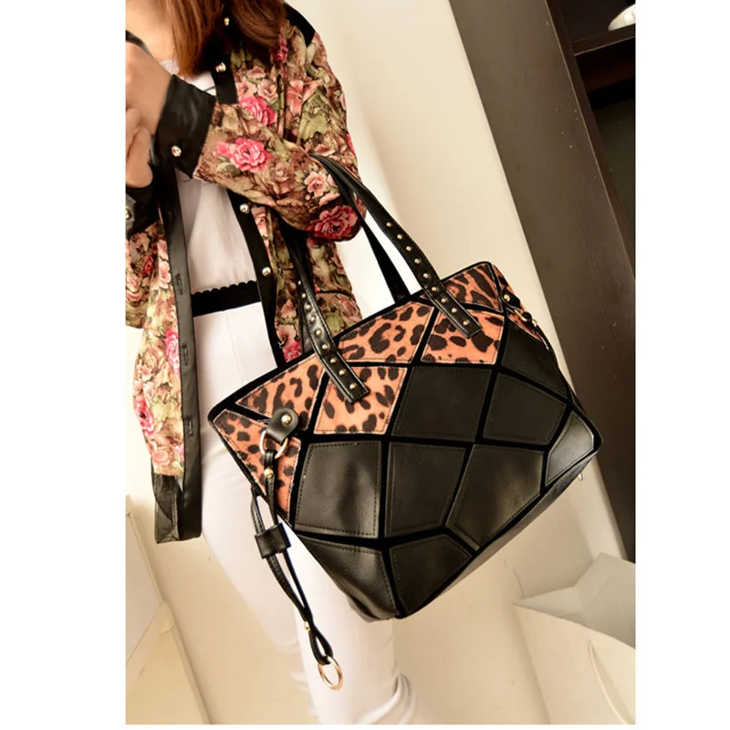 ICeinnight женская сумка через плечо из искусственной кожи черная белая