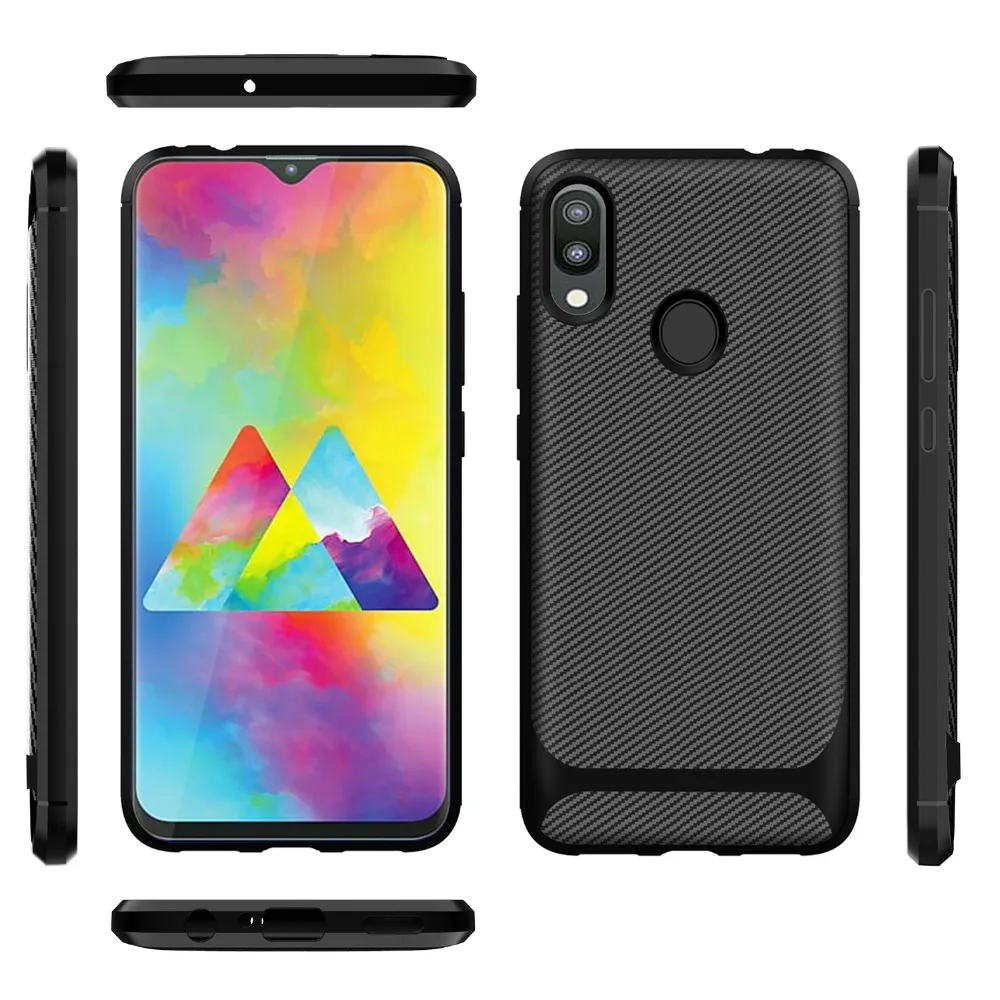 GKK чехол из углеродного волокна для Samsung Galaxy M20 M10 M30 мягкого ТПУ усиленный