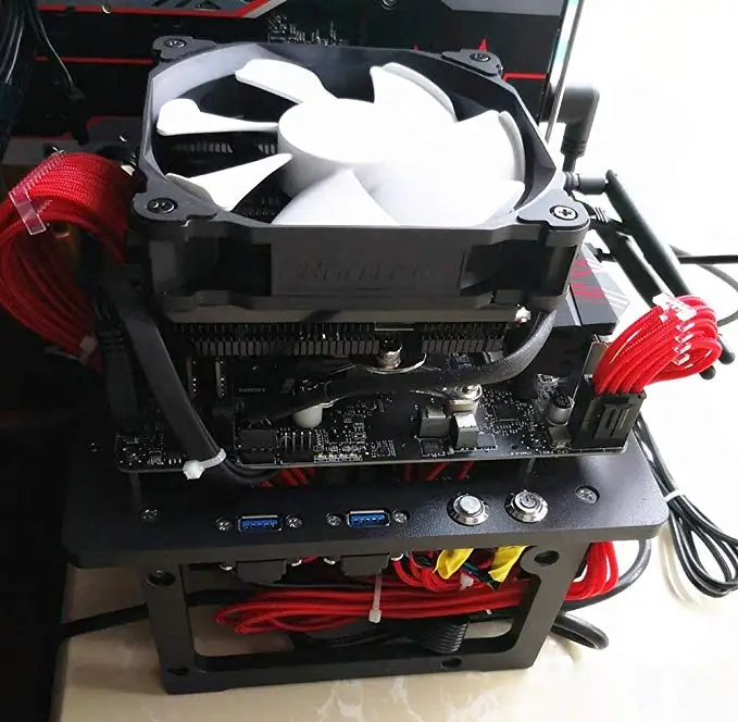 Mini ITX black A4 Mini ITX MATX ATX PC тестовая скамья открытая рамка USB 3,0 вентилятор водяного охлаждения чехол DIY голый разгон HTPC поддержка видеокарты - Цвет: Mini ITX black