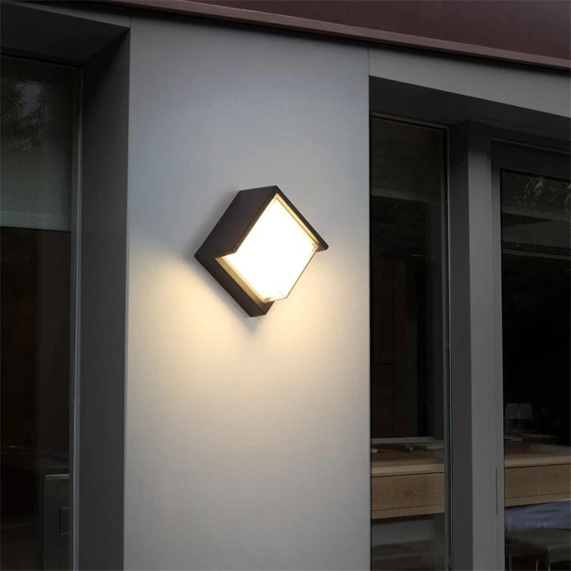 Outdoor Modern LED Wall Lamp Simple Aluminium Porch Lights Fixtures Waterproof Sconce Light Garden Balcony Decor Lighting | Лампы и