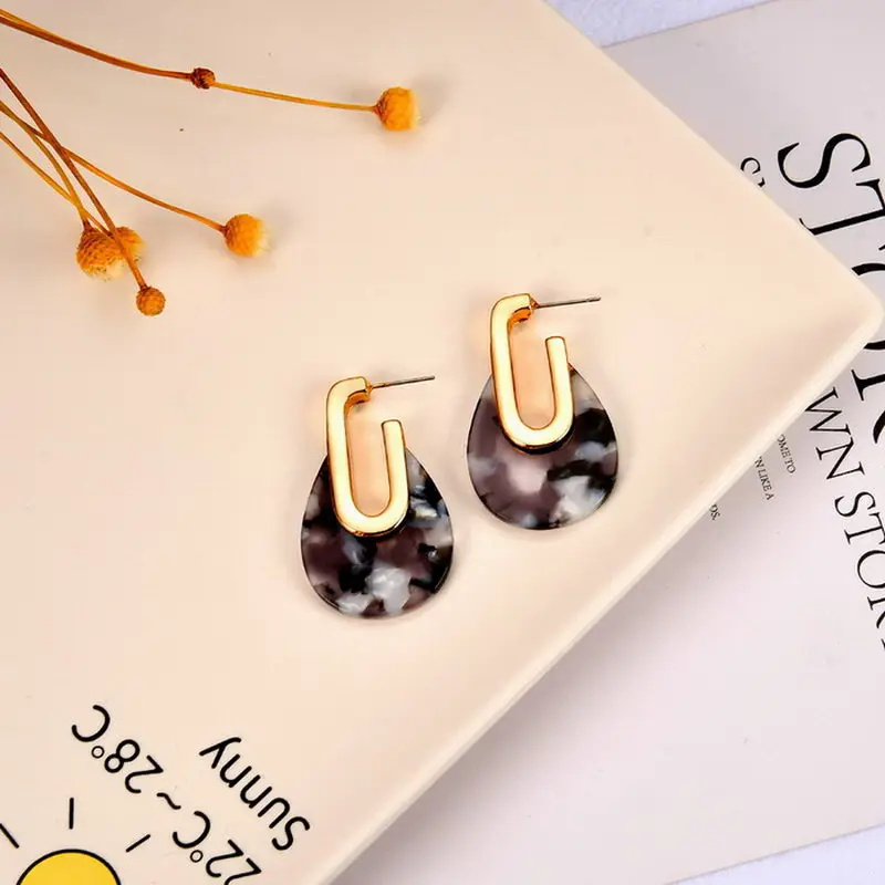 ZWPON модные серьги кольца из смолы и ацетата женские массивные дизайнерские