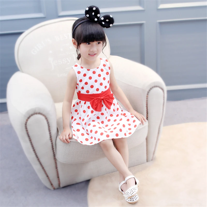 IENENS Summer Infant Girls Kids Child Clothing Girl Sleeveless Princess Dress Pettiskirt Printing Cotton Party Dresses Fashion | Детская