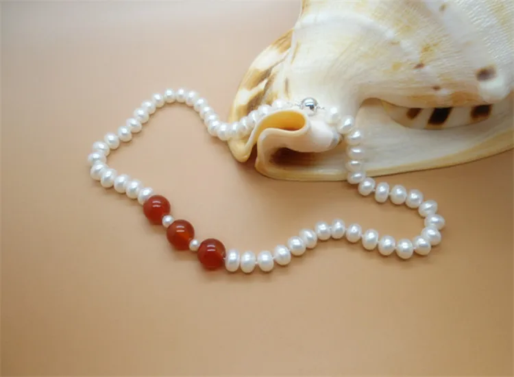 Цепочка из серебра 925 пробы с натуральным жемчугом 9 10 мм|silver real|925 sterling silver925 silver real