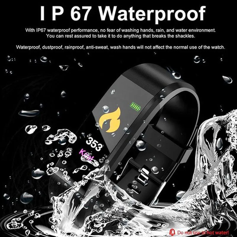 Мужские смарт браслеты водонепроницаемый Женский фитнес трекер спортивный
