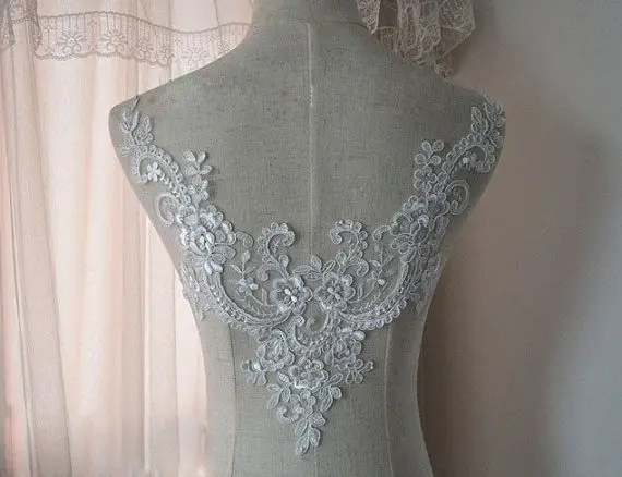 Кружевная аппликация цвета слоновой кости Изысканная Цветочная с аланконом для