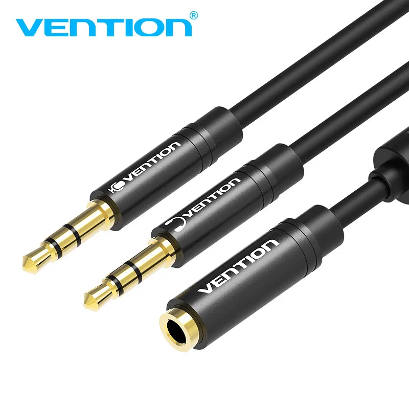 

Vention Audio Extension Cable Headphone Splitter for Computer 3.5mm Female to 2 Male 3.5mm Mic Earphone to PC Adapter