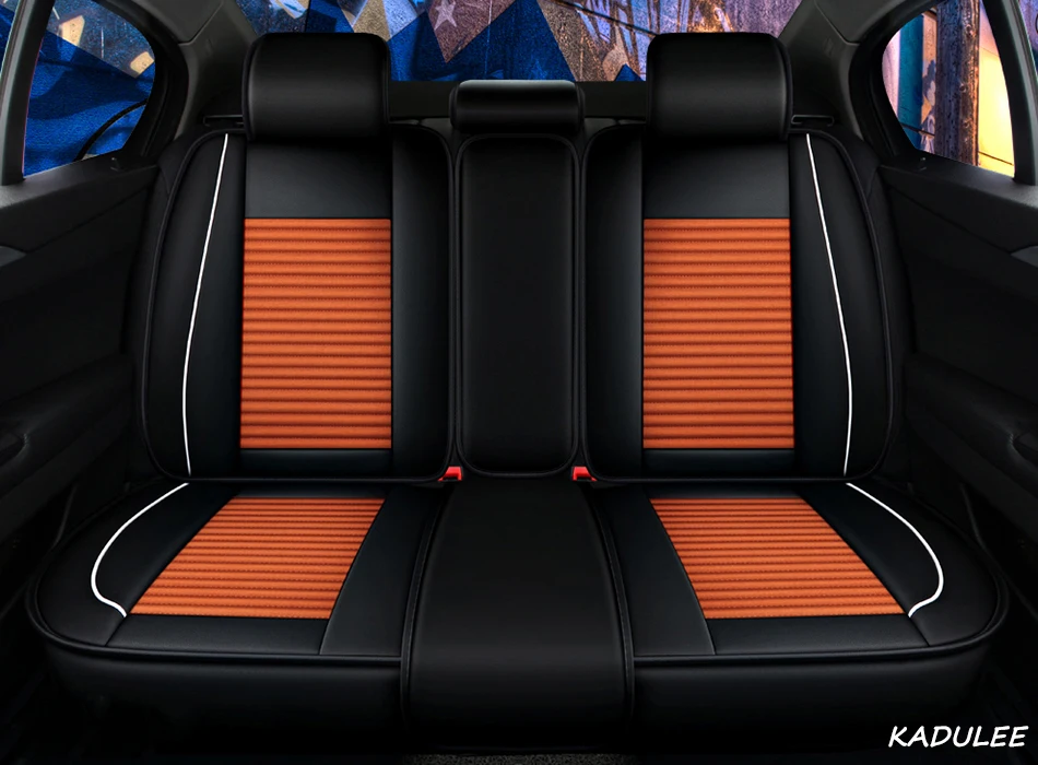 KADULEE Авто льняные автомобильные чехлы для сидений ford mondeo focus 1 2 fusion fiesta mk7 ranger explorer galaxy чехлы для сидений автомобилей