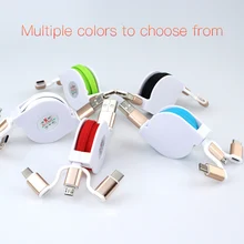 3 в 1 Выдвижной Micro USB кабель мульти Тип C зарядный шнур Быстрая