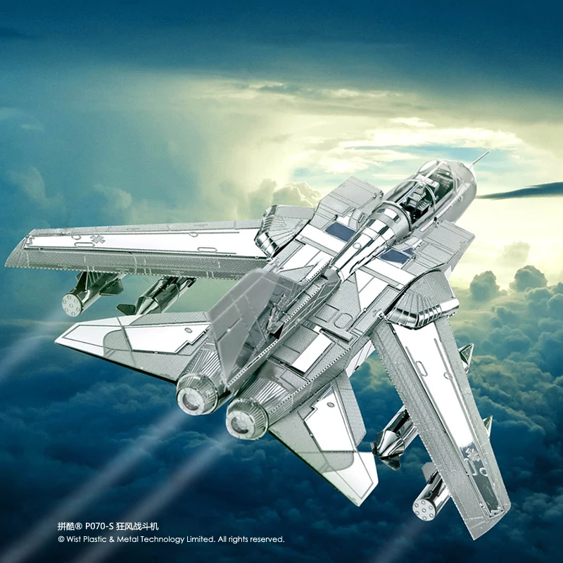 Piececool 3D металлическая головоломка Tornado Fighter Jets Battleplane модель наборы P070 S DIY лазерная