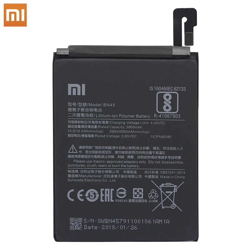 Xiao Mi аккумулятор для телефона BN45 Xiaomi note2 Redmi Note 5 Note5 Оригинальные аккумуляторы