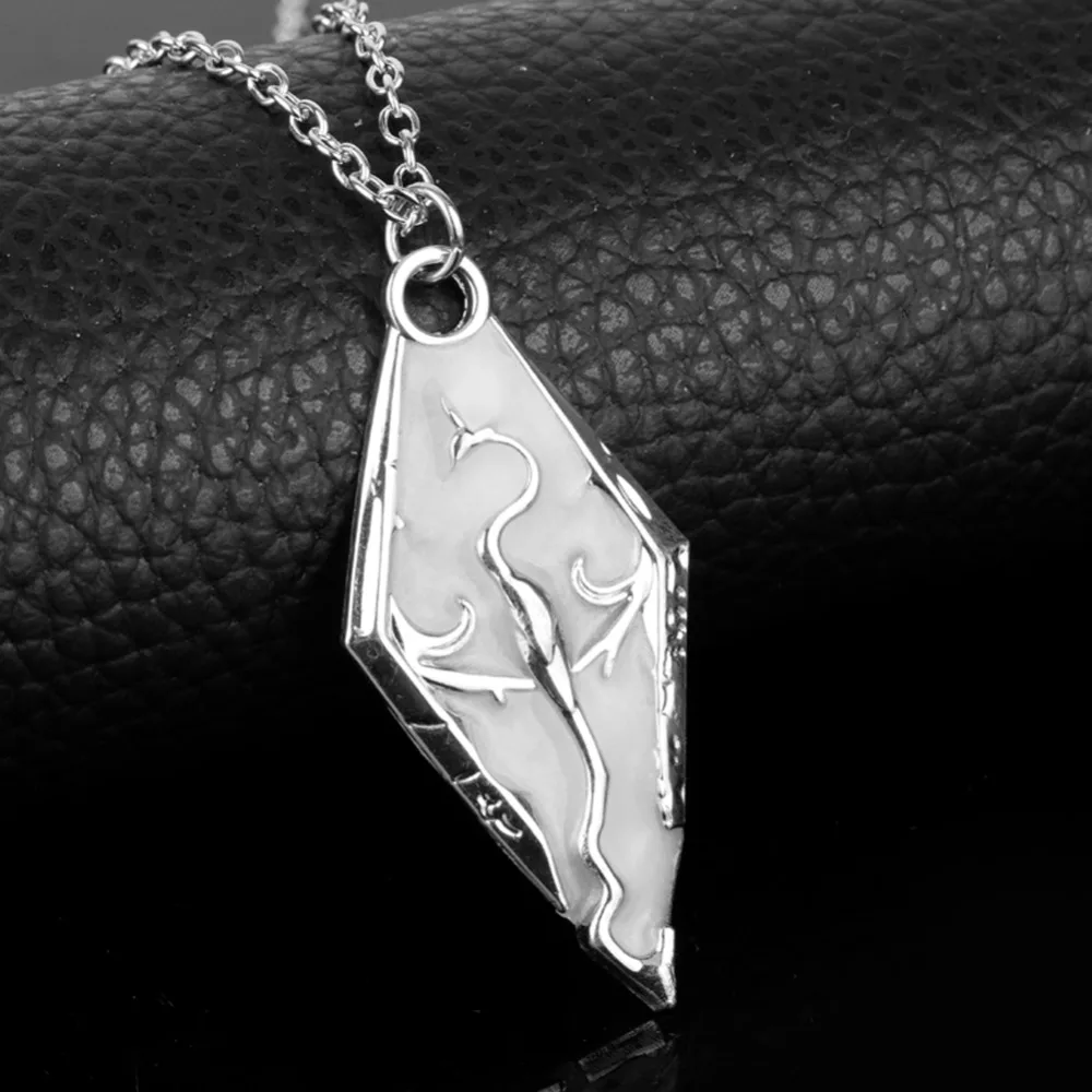 Светящийся кулон с драконом ожерелье бижутерия The Elder Scrolls V Skyrim мужские