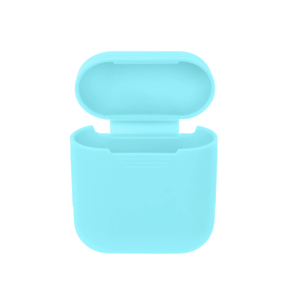 Защитный силиконовый чехол, чехол для Apple AirPods, настоящие Беспроводные наушники с защитой от ударов и скольжения с двух сторон - Цвет: Light Blue