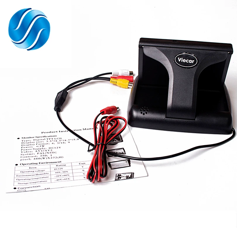 2In1Car Parking System Kit Wireless4.3 &quotTFT ЖК-монитор складной HD экран дисплей + Автомобильная