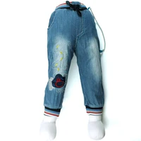 boys denim 12m 5y children trousers numbers embroidery jeans slacks stainless chain child spring autumn mh0657