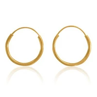 gold filled endless hoop earrings for mens womens 20mm