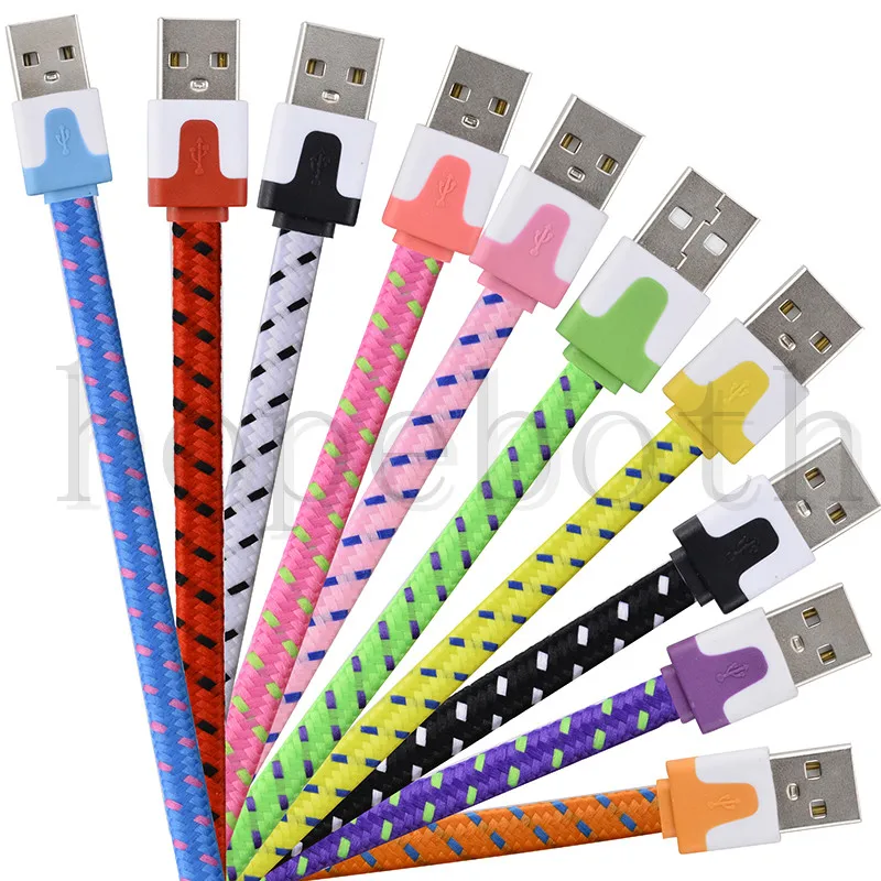 10 шт./лот плетеный провод Micro USB кабель 1 м 2 м/6 футов Синхронизация нейлоновый