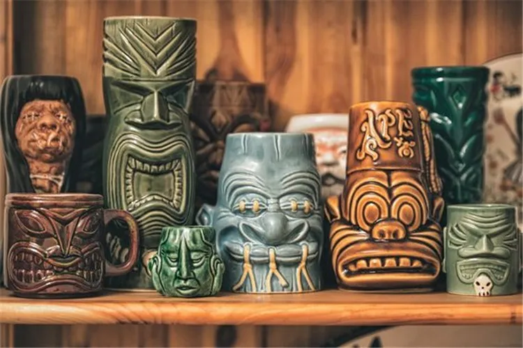 Чайные кофейные кружки, керамическая кружка tiki, кружка для молока, домашний бар, Декор, гавайский коктейль, стеклянная фарфоровая статуэтка, ручная работа, Мартини, подарки