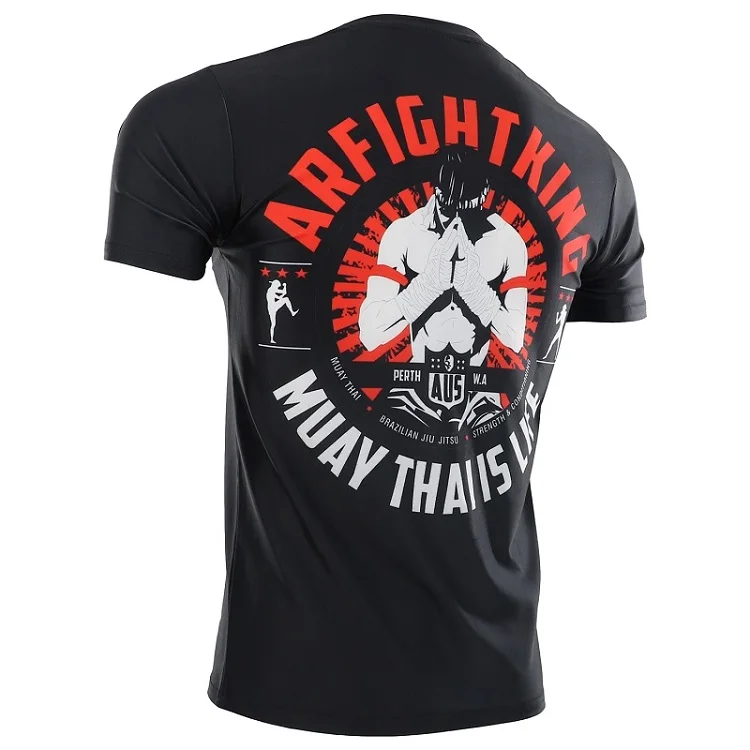 ROLLHO Рашгард MMA Muay Thai T костюм футболка с шортами с принтом эластичное сжатие BJJ MMA короткие боксерские Джерси Фитнес, тренажерный зал