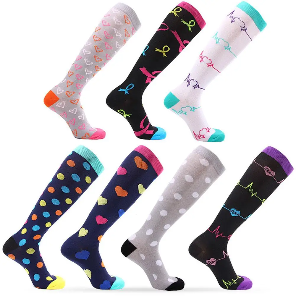 Новые эластичные Компрессионные носки для мужчин и женщин футбольные спортивные