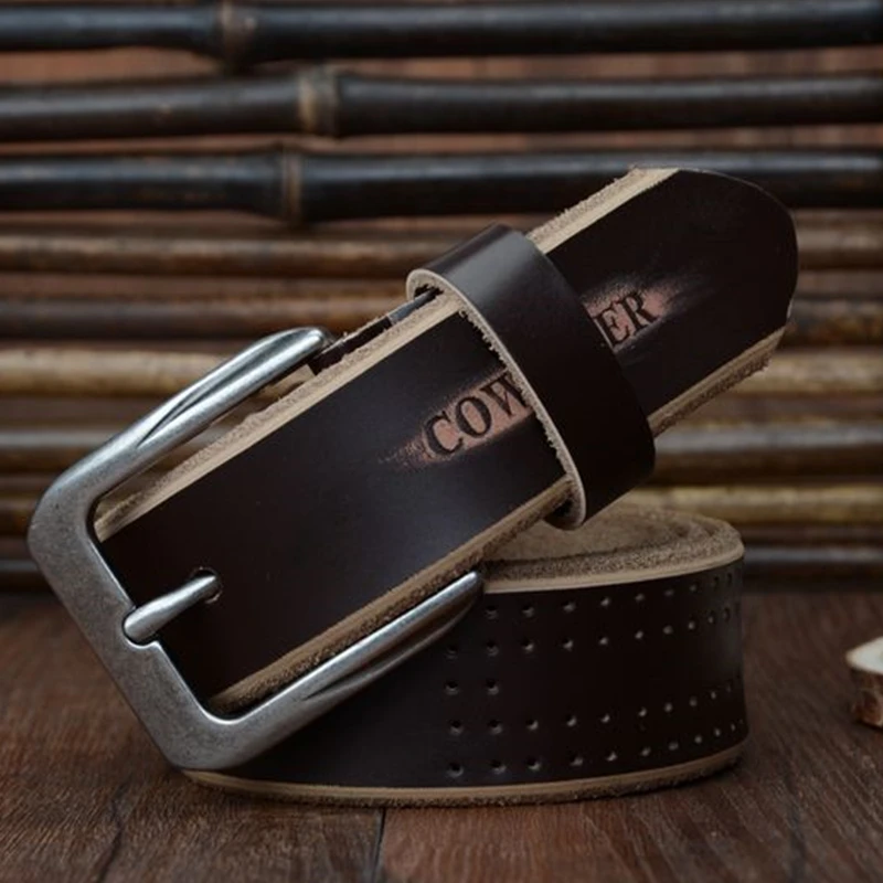 COWATHER 2019 высокое качество Коровья натуральная кожа роскошный ремень мужские