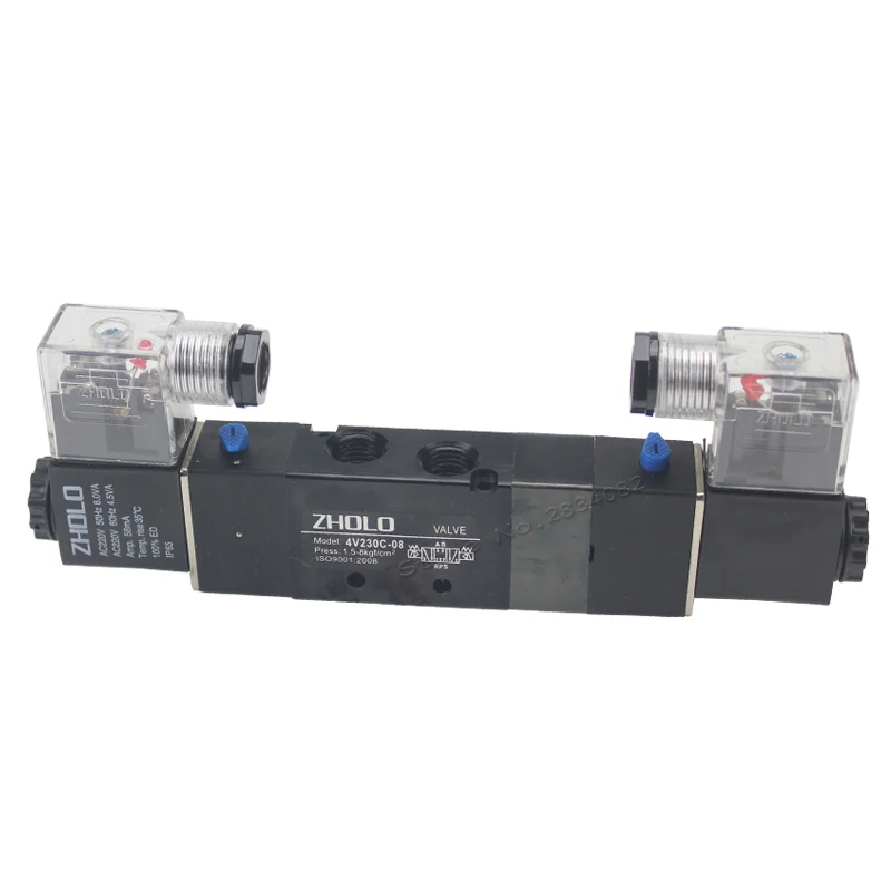 1/4 &quot5 портов 3 pos электромагнитный клапан пневматический 4V230C 08 DC24V 12V AC 220V 380V 110V