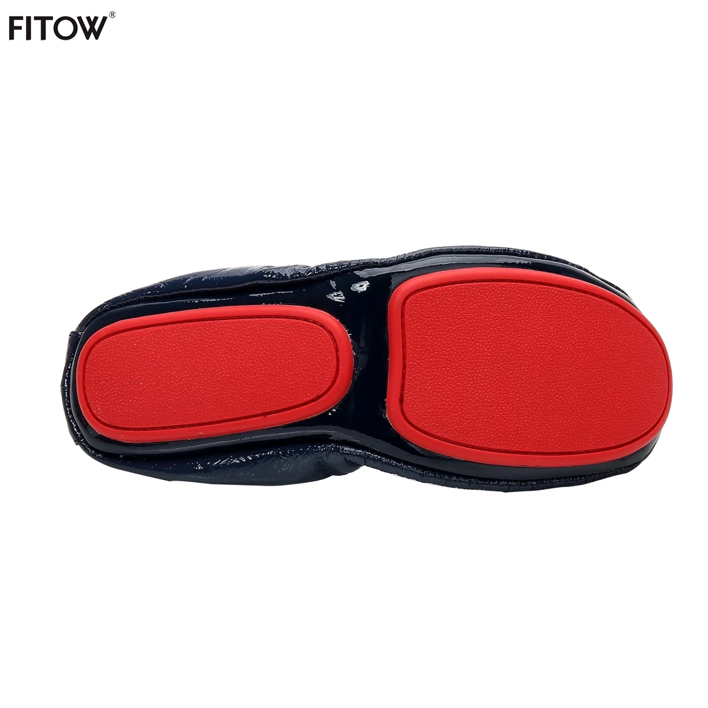 2 пар/лот модные складные балетки с красной подошвой женские кожаные на плоской