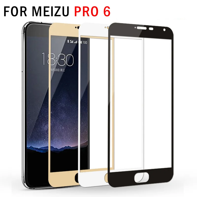 Полное покрытие экрана протектор для Meizu PRO 6 закаленное стекло PRO6 PLUS + 9H 2.5D анти
