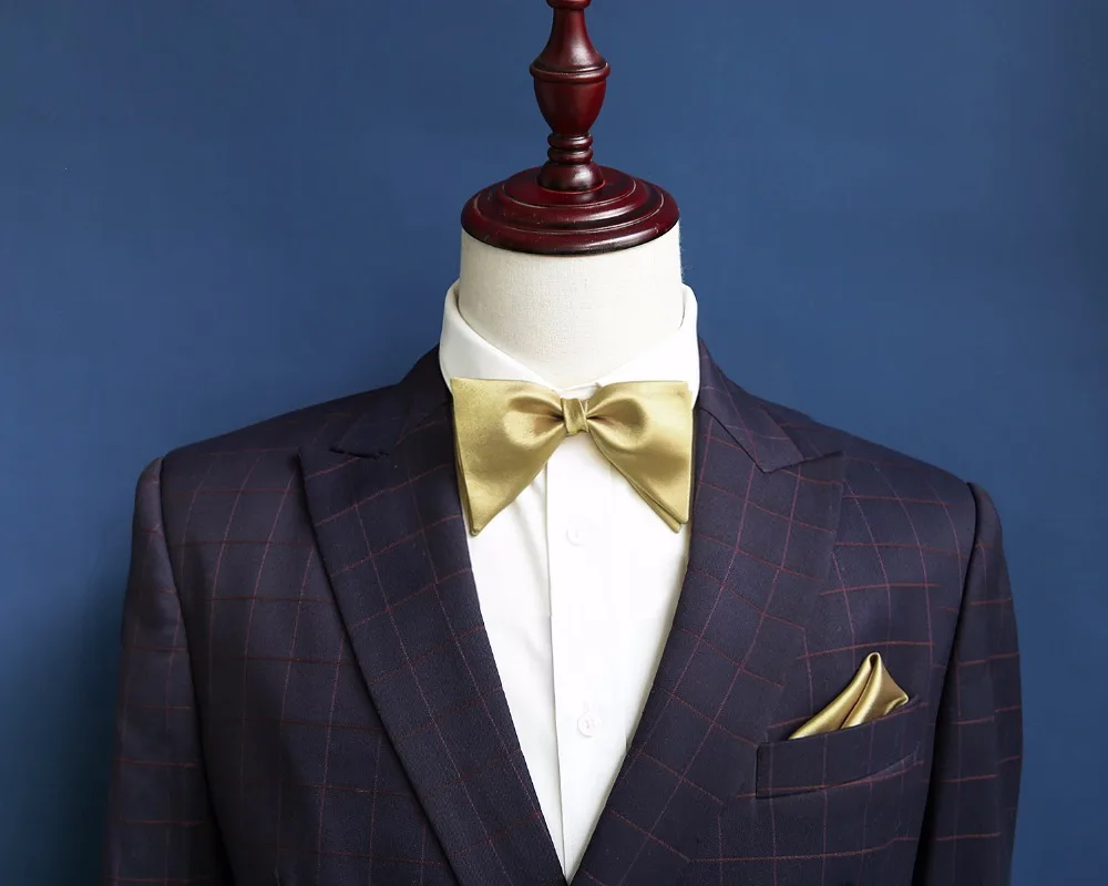PenSee шелка большой Bowties для мужские жениха более Размеры Свадебная