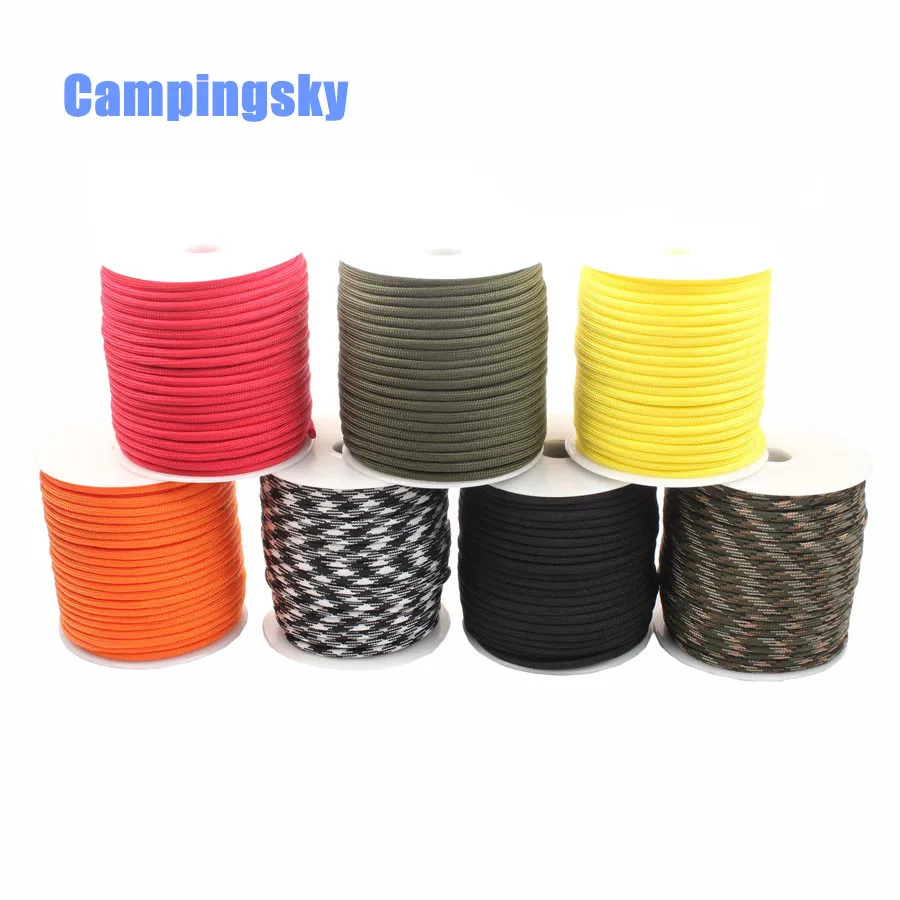 Трос для кемпинга CAMPINGSKY Paracord 550 4 мм, 100 футов, парашютный шнур для выживания, шнурок, комплект оборудования для альпинизма и кемпинга