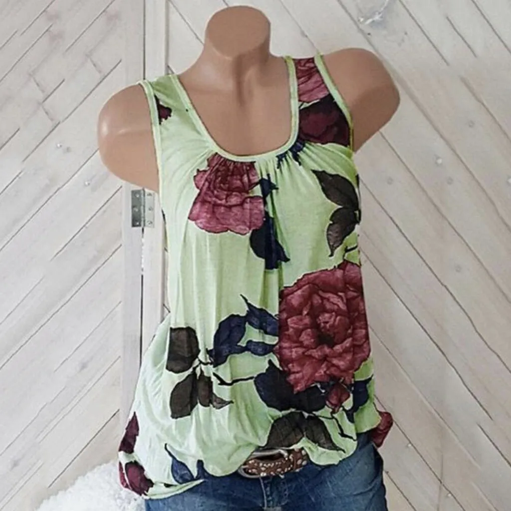 Женские ботинки размера плюс майка на каждый день с цветочным принтом без