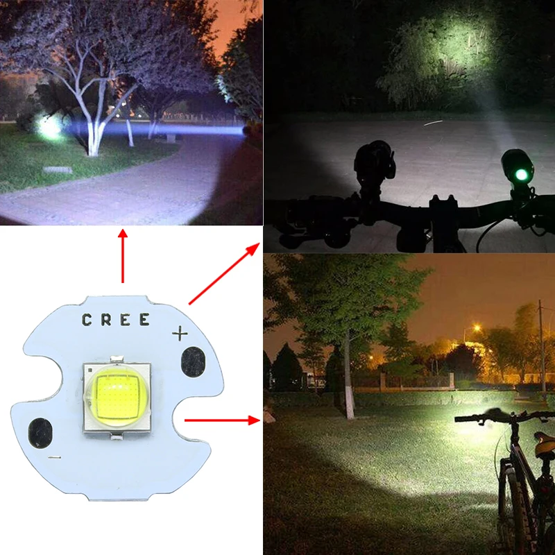 Cree XLamp XM-L2 XML2 T6 10 Вт Холодный белый 6500 к высокая мощность светодиодный светильник излучатель диод для вспышки светильник на 16 мм черный или белый PCB