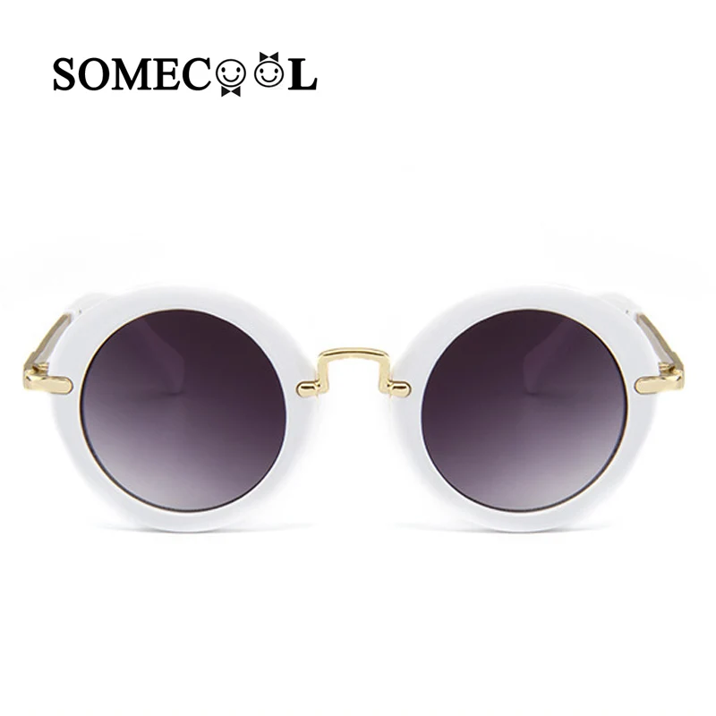 

Солнцезащитные очки SomeCool N542 для мальчиков и девочек, модные детские круглые металлические дизайнерские очки с золотыми дужками, UV400
