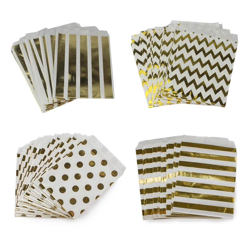 100 шт./лот металлическая фольга из золотой бумаги милая сумка любимая для
