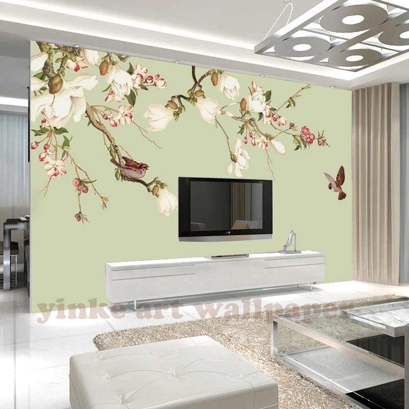

Пользовательские фото обои Цветок Птица обои 3D большая роспись спальня гостиная диван ТВ фон 3D настенные фрески рулон обоев